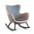 Silla mecedora con estructura de polipropileno y tapizado azul y gris