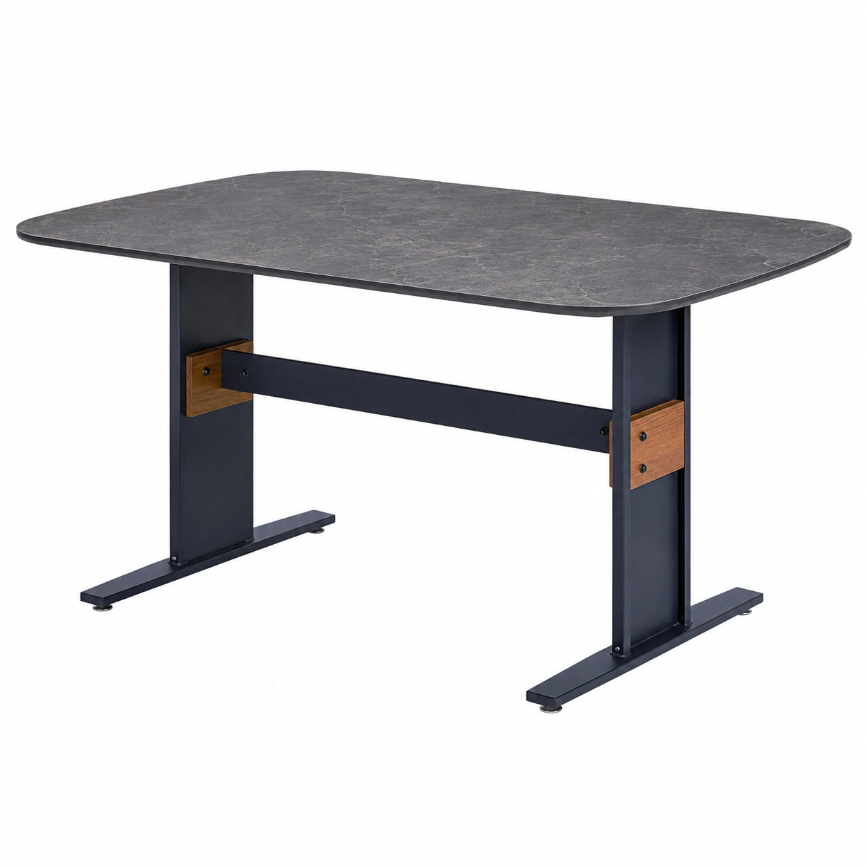 Mesa de comedor de porcelánico y metal 140cm