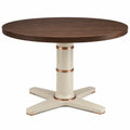 Mesa redonda de madera y metal 80cm Marrón/Beige