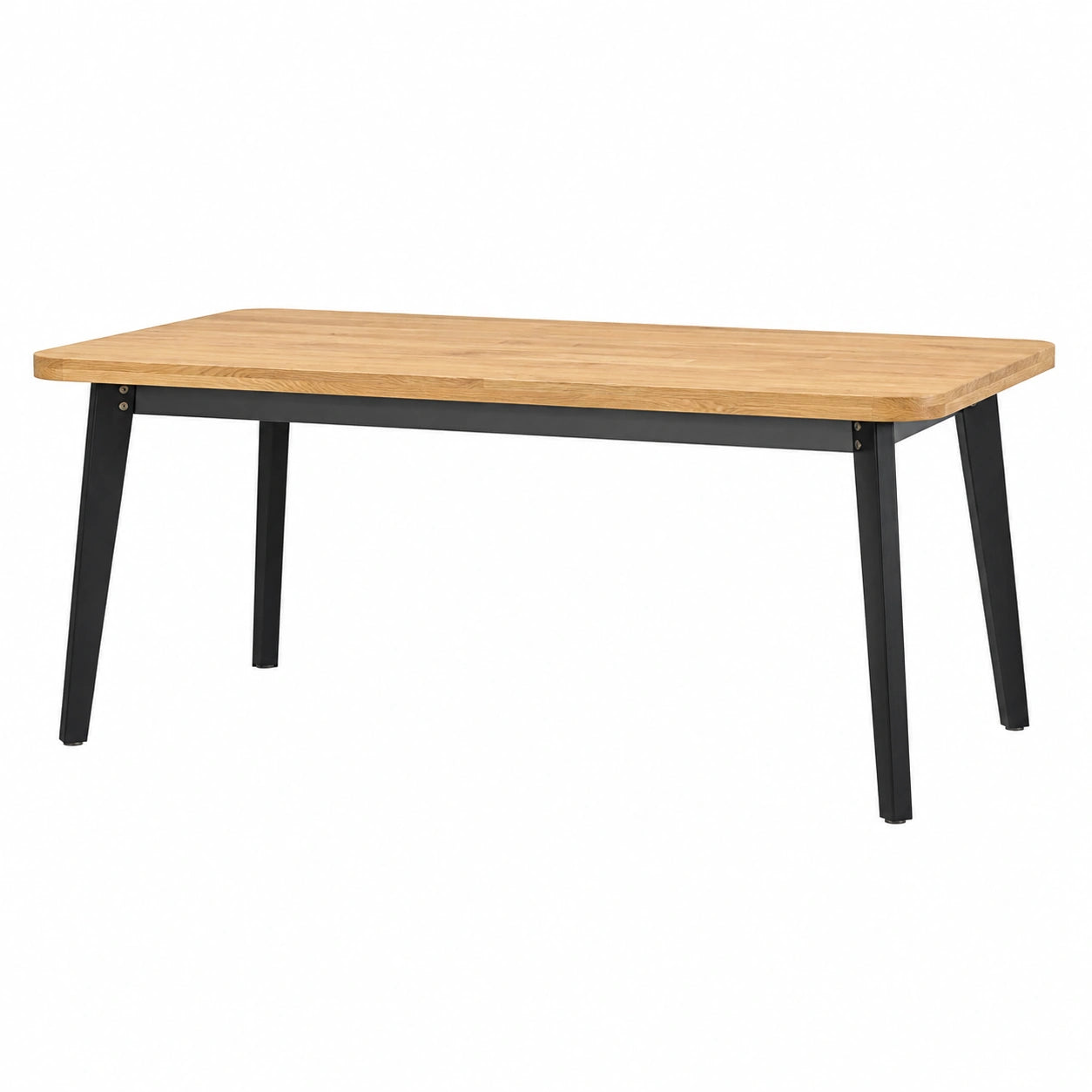 Mesa de comedor de roble y metal 150x90x75 cm