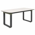 Mesa de Comedor Rectangular de Madera y Acero 160x80x75 cm Blanco/Negro