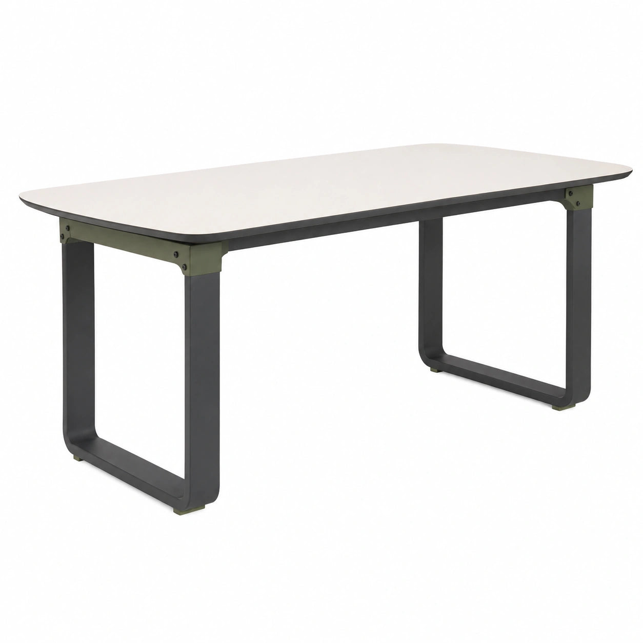 Mesa de Comedor Rectangular de Madera y Acero 160x80x75 cm Blanco/Negro