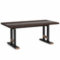 Mesa de comedor de madera y mármol