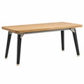 Mesa de comedor de roble y acero 150x75x76 cm