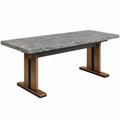 Mesa de comedor de mármol con base metálica