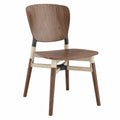 Silla de Comedor de Madera y Metal Marrón