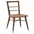 Silla de Madera y Metal con Respaldo de Listones