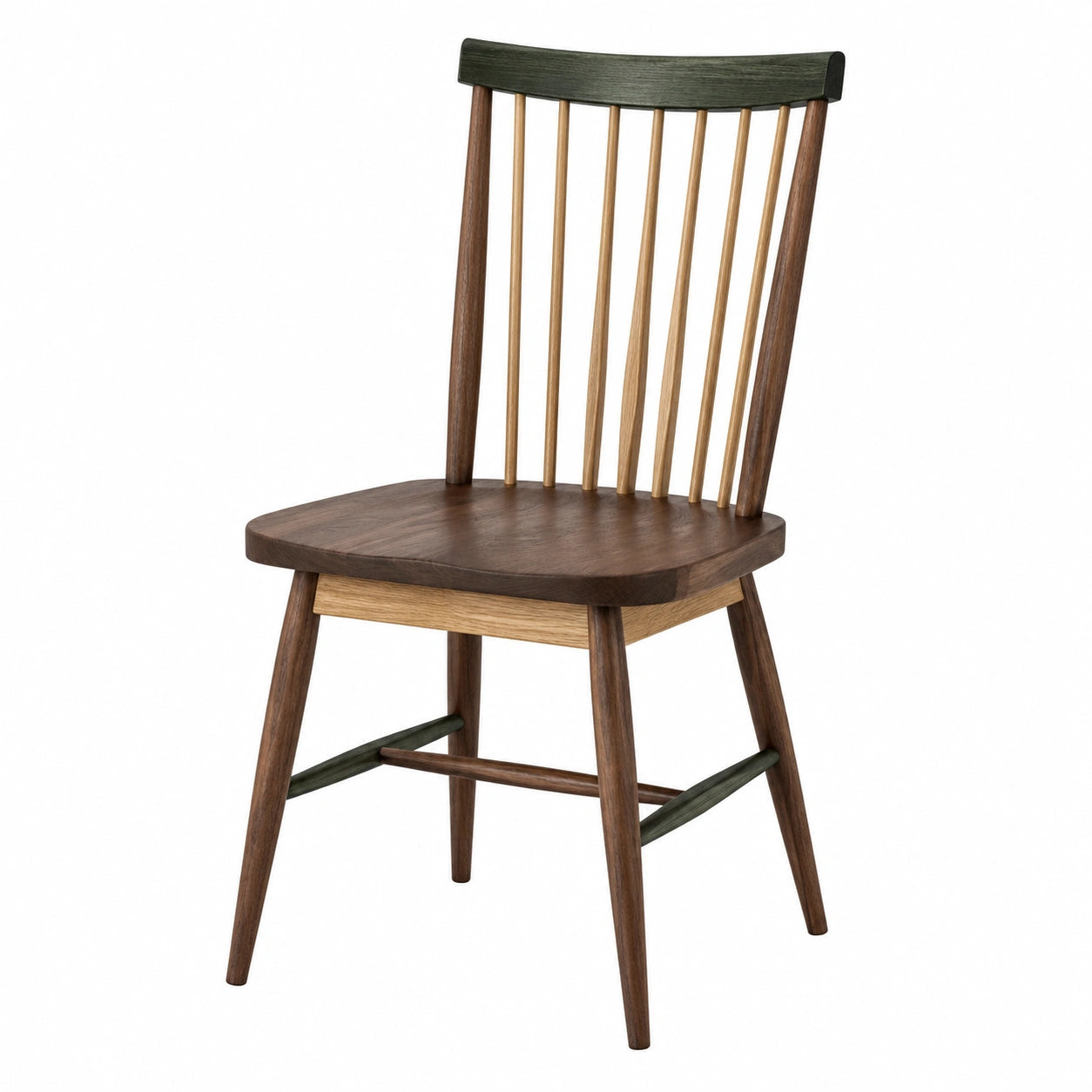 Silla de comedor de madera maciza con respaldo de espigas