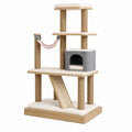 Árbol para Gatos de Madera y Sisal Beige/Gris