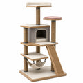 Árbol para Gatos de Madera Contrachapada con Cojines Beige y Marrón