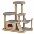 Árbol para gatos de madera y sisal gris y beige