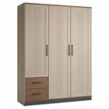 Armario de Madera con Puertas y Cajones Beige