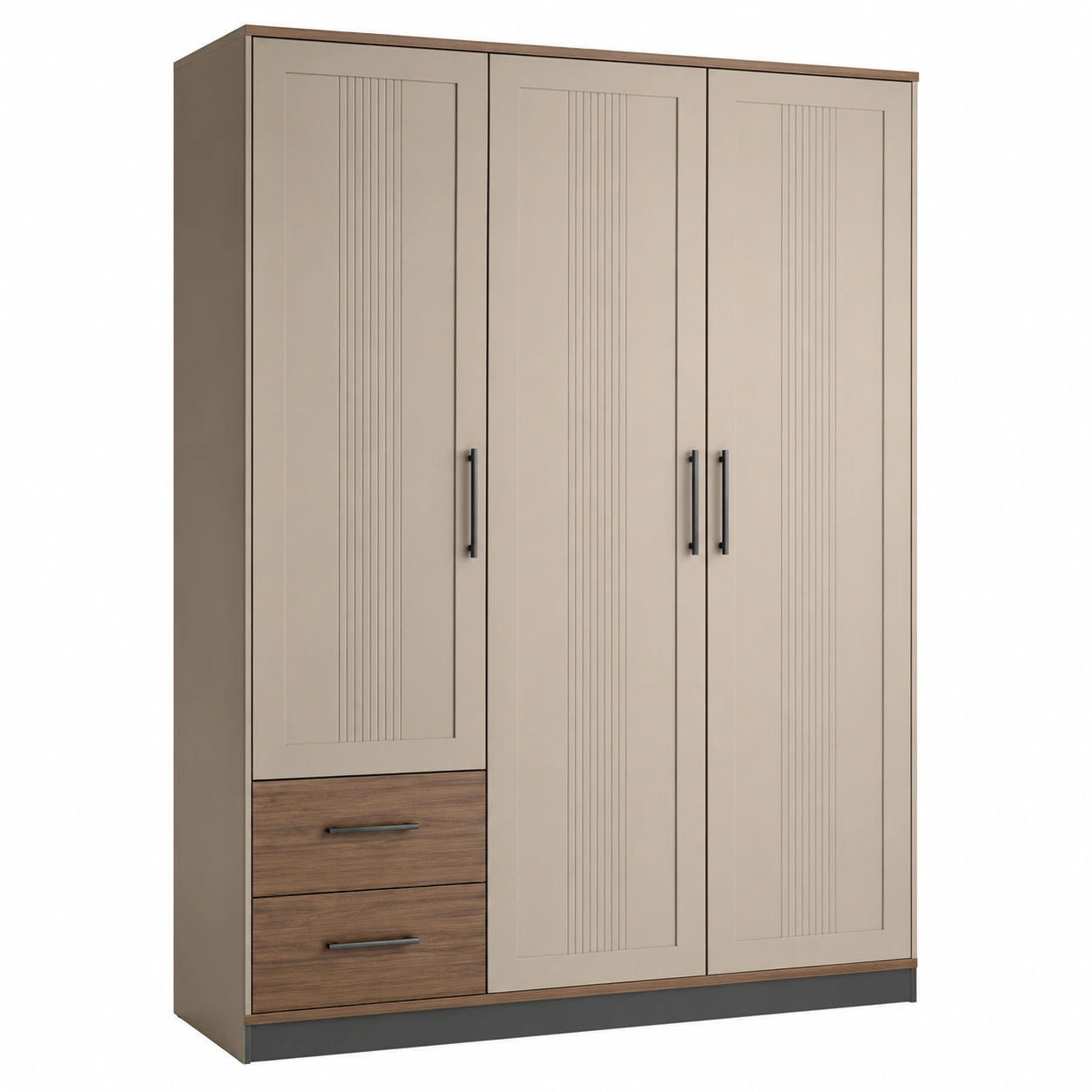Armario de Madera con Puertas y Cajones Beige