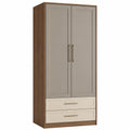 Armario de MDF y Madera con Acabado Gris y Marrón 180x80x50 cm