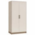 Armario de madera y metal con dos puertas color Crema