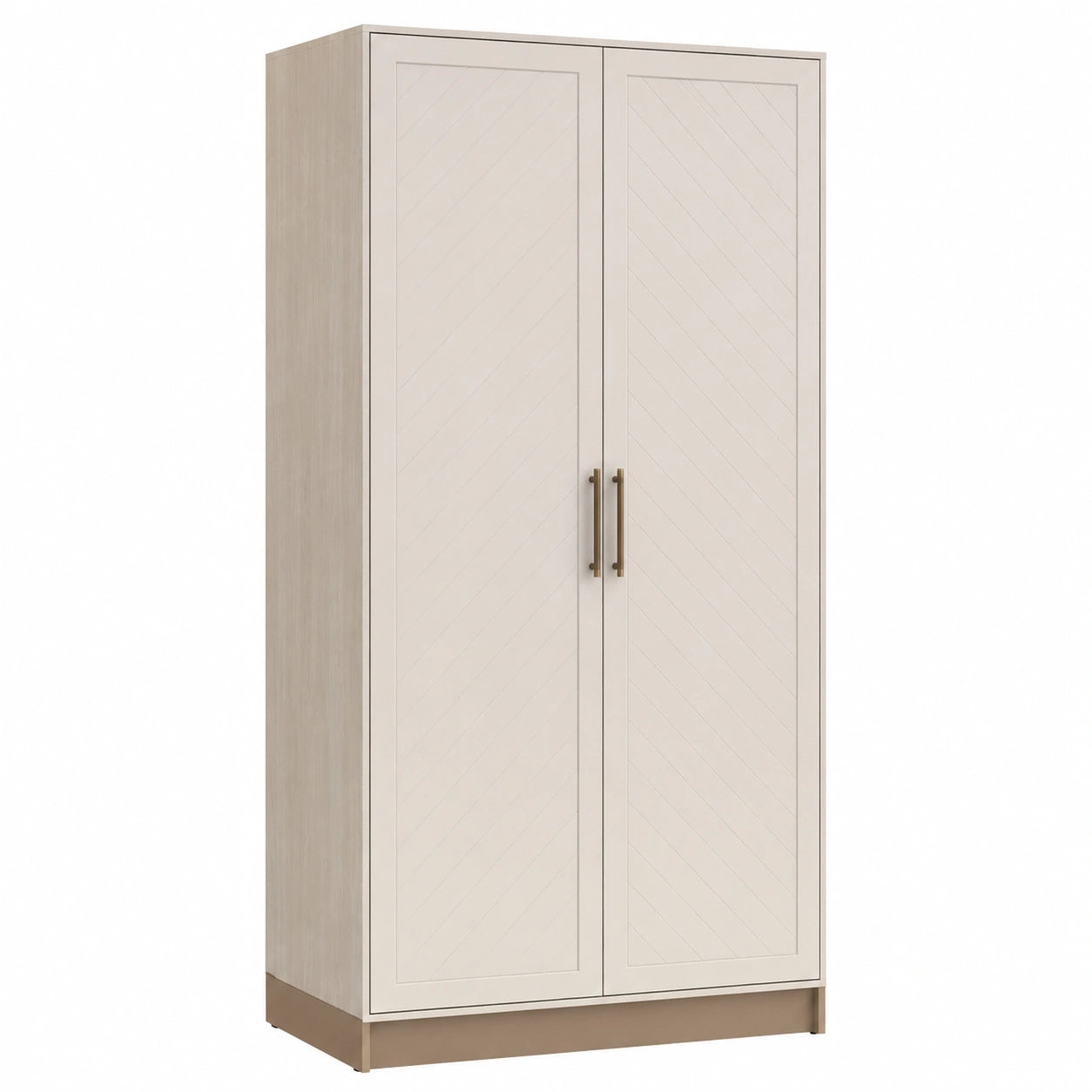 Armario de madera y metal con dos puertas color Crema