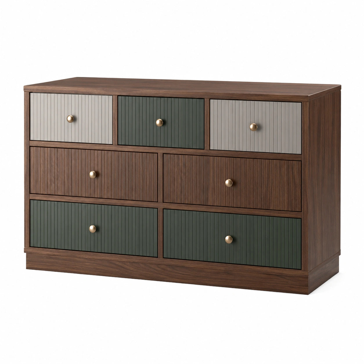 Cómoda de Madera con 7 Cajones Multicolores