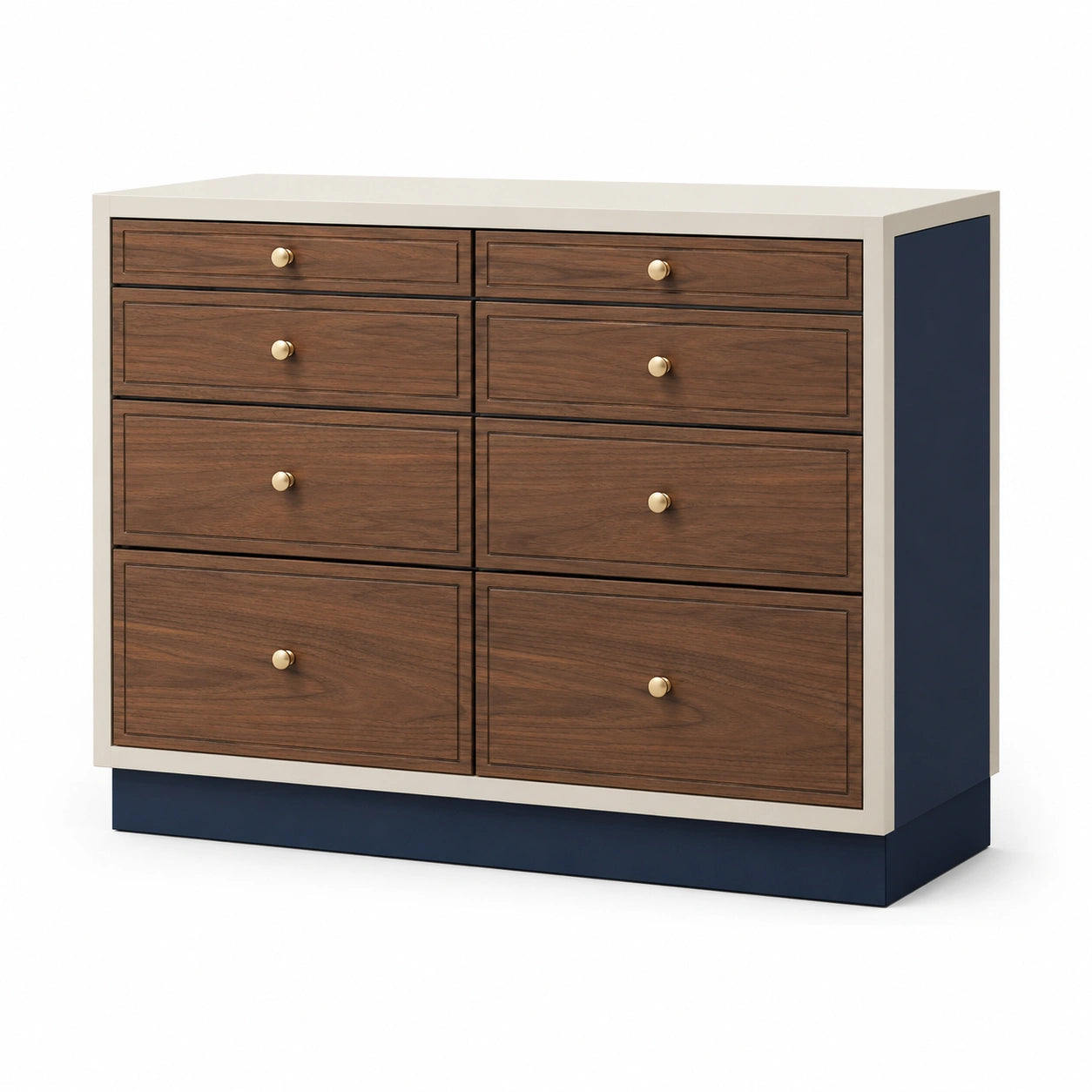 Cajonera de Madera con 8 Cajones Marrón/Blanco/Azul