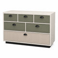 Cajonera de Madera con 6 Cajones Verde y Beige