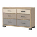 Cajonera de Madera con 6 Cajones Beige y Gris