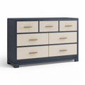 Cajonera de Madera con 6 Cajones Azul y Beige