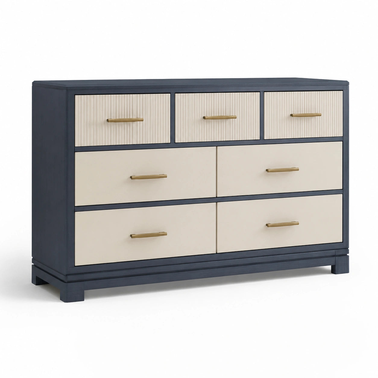 Cajonera de Madera con 6 Cajones Azul y Beige