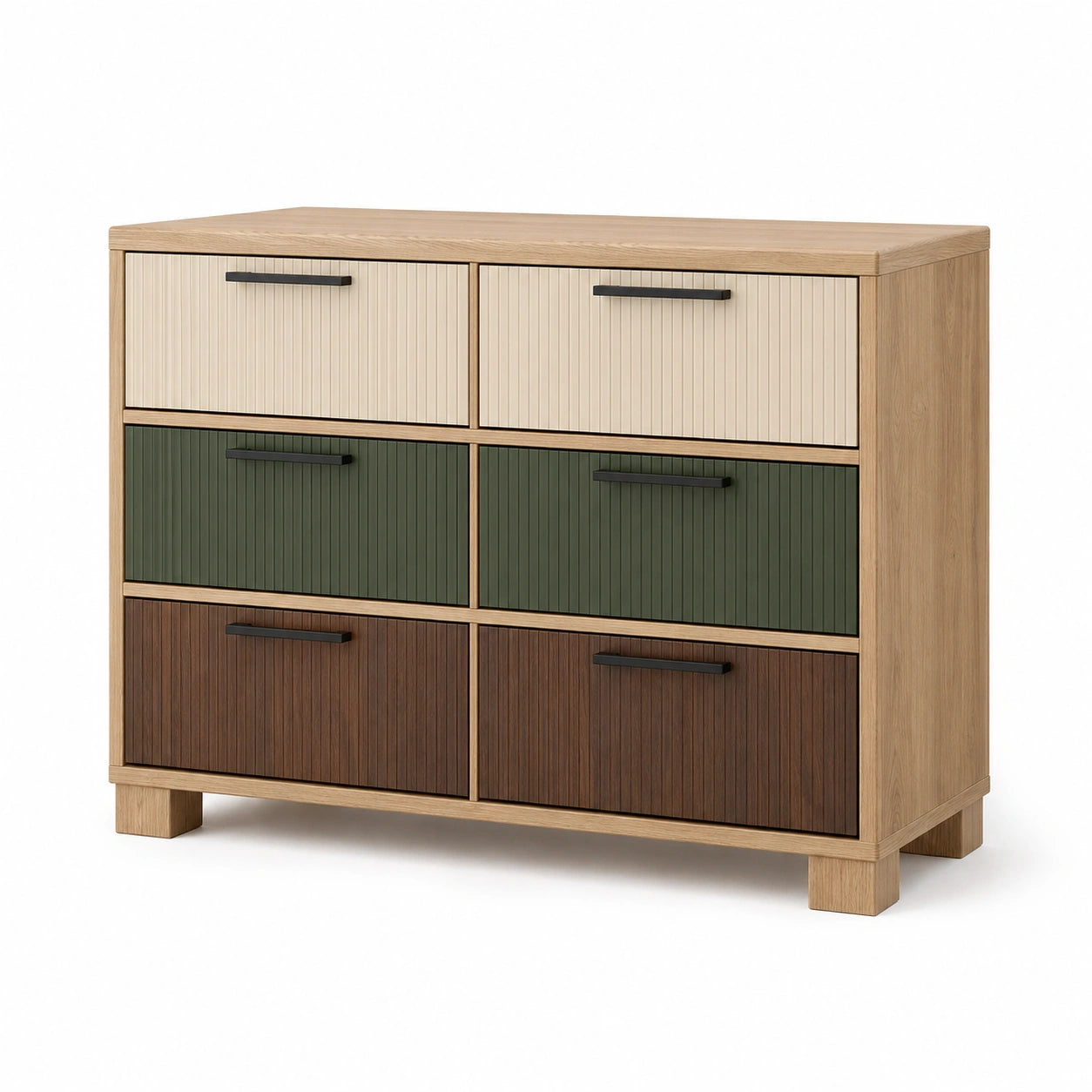 Cajonera de madera con 6 cajones multicolores