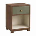 Mesa de Noche de Madera y Verde