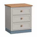 Cajonera de Tablero MDF con 3 Cajones Gris y Encimera de Roble