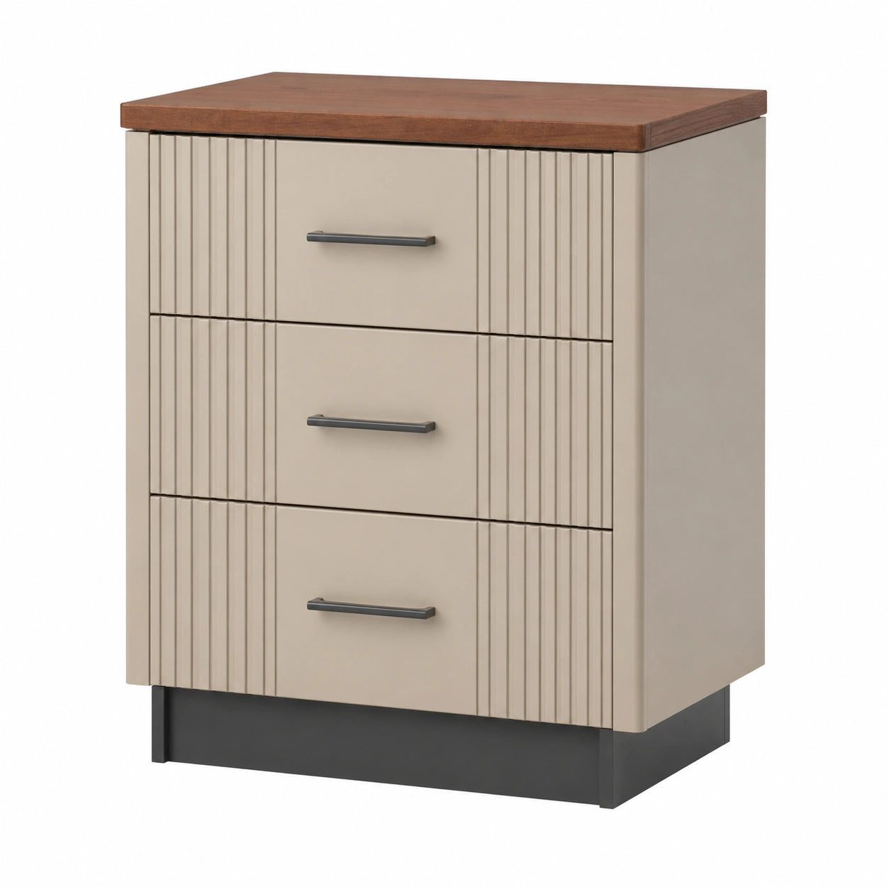Cajonera de Madera con 3 Cajones Beige y Marrón 45x40x80 cm
