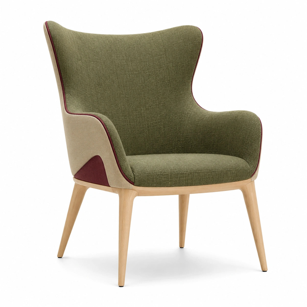 Sillón de lino y madera 80x75x85 cm
