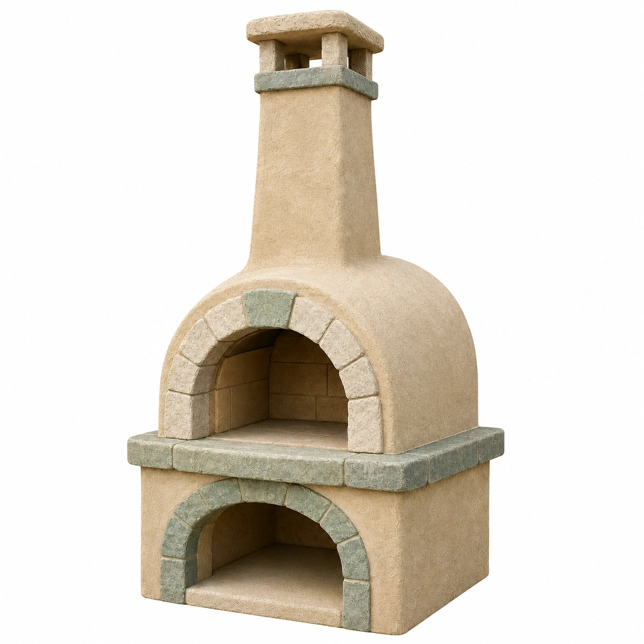 Horno de Leña de Exterior de Cemento Beige 120x80x230 cm