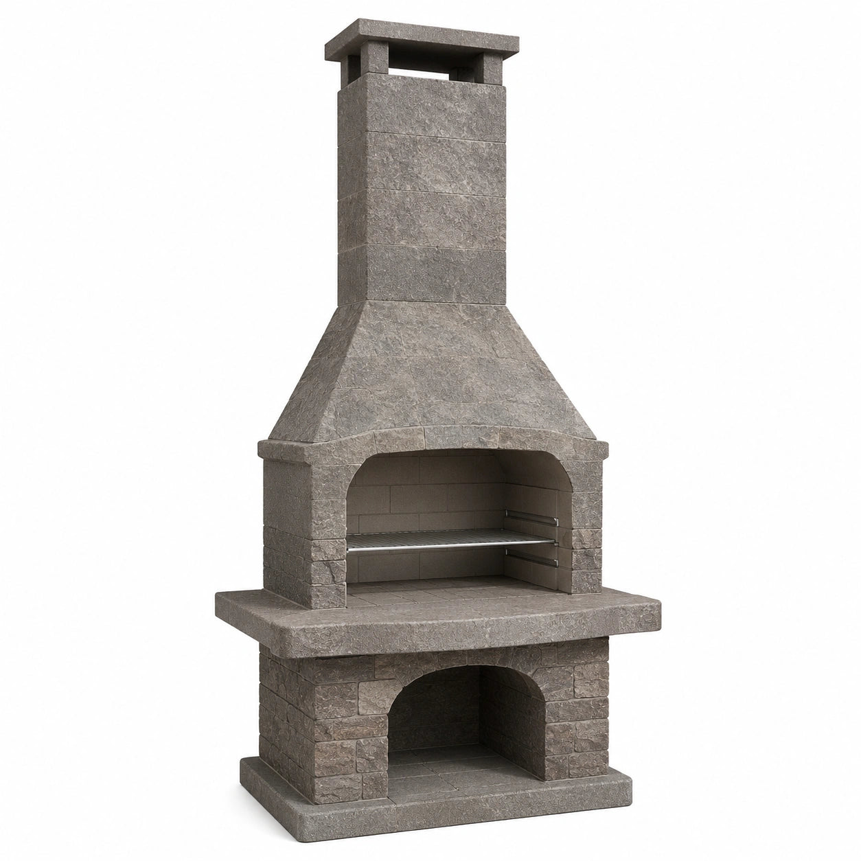 Barbacoa de Hormigón con Chimenea Exterior Gris