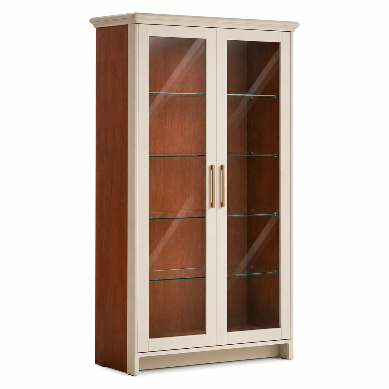 Vitrina de Madera y Vidrio Templado con Puertas Dobles 180cm x 90cm x 40cm