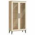 Vitrina de Madera y Vidrio Templado de 80x30x180 cm