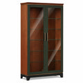 Vitrina de Madera de Cerezo con Puertas de Vidrio Templado