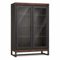 Vitrina de Madera y Metal con Puertas de Vidrio Templado